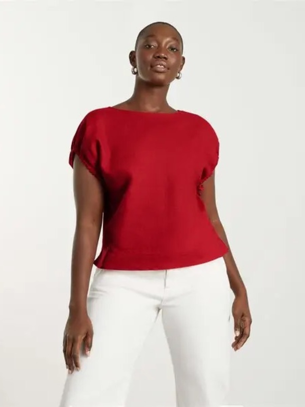 everlane drawstring tie tunic top 100% linen